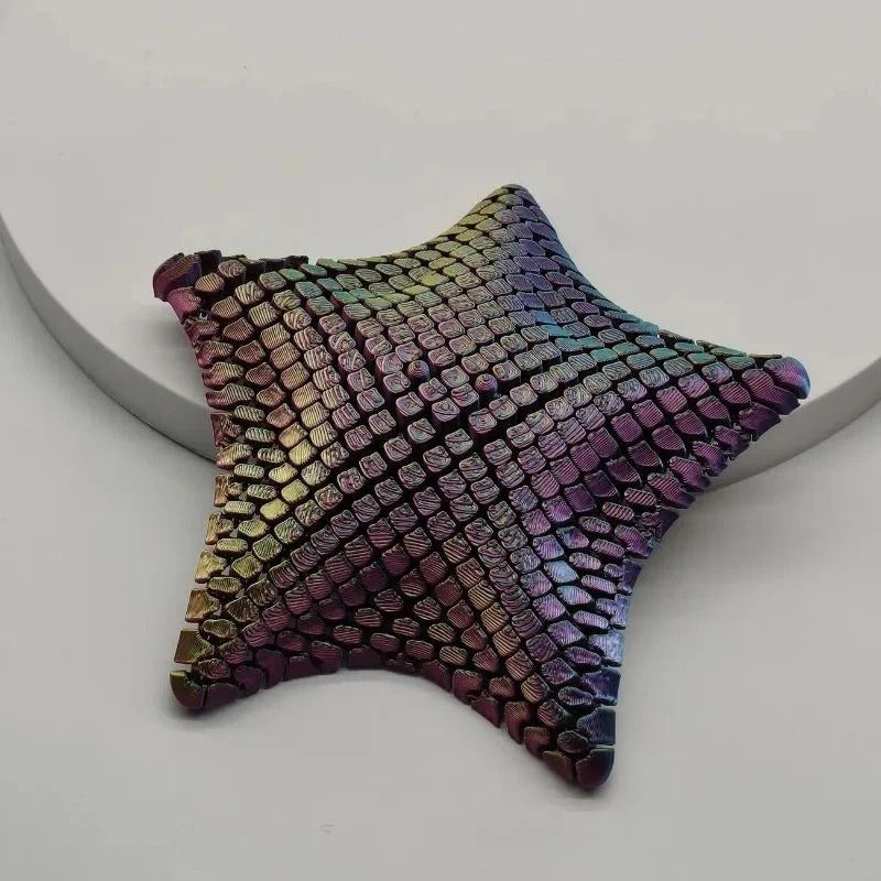3D Printed Articulated Starfish Fidget Toy for Desk and Travel Use