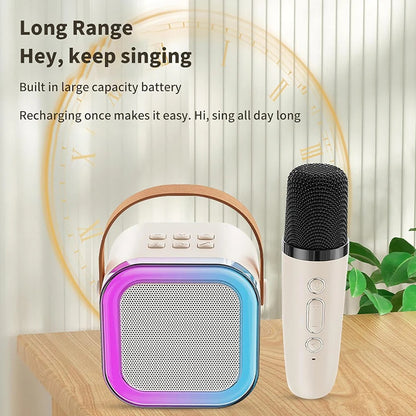 Wireless Karaoke Speaker System with Cordless Mics and Built In Rechargeable Battery