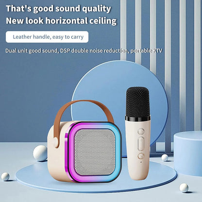 Wireless Karaoke Speaker System with Cordless Mics and Built In Rechargeable Battery