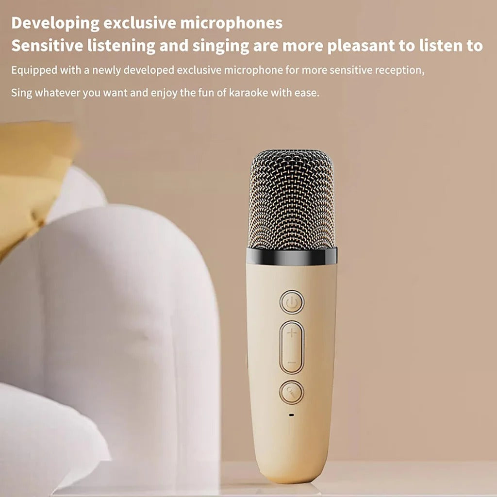 Wireless Karaoke Speaker System with Cordless Mics and Built In Rechargeable Battery