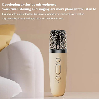 Wireless Karaoke Speaker System with Cordless Mics and Built In Rechargeable Battery