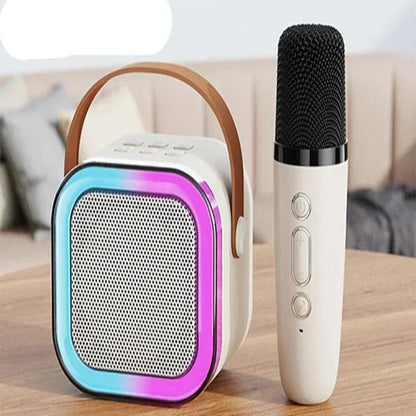 Wireless Karaoke Speaker System with Cordless Mics and Built In Rechargeable Battery