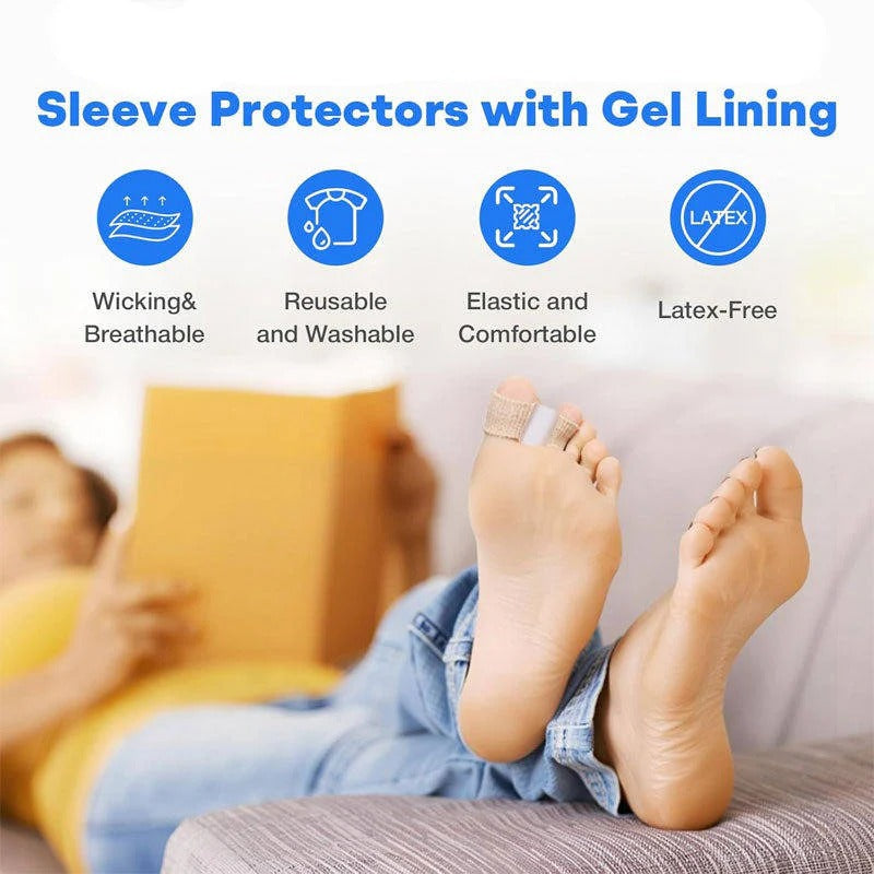 Elastic Toe Separator Sleeve with Gel Lining for In Shoe Comfort