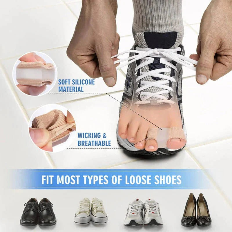 Elastic Toe Separator Sleeve with Gel Lining for In Shoe Comfort