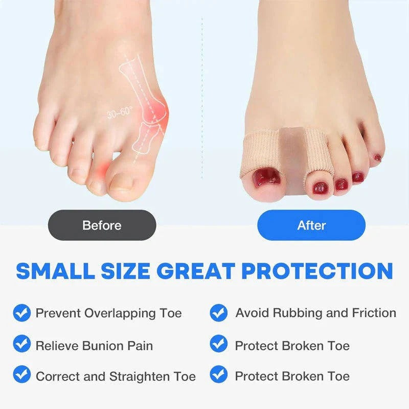 Elastic Toe Separator Sleeve with Gel Lining for In Shoe Comfort