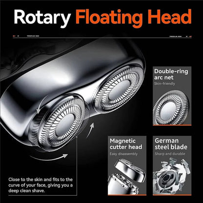 Compact Magnetic Charging Electric Shaver for Men with Portable Design