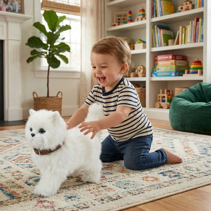 Battery Operated Plush Cat Toy with Walking and Sound for Kids