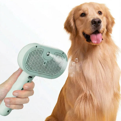 Steam Pet Grooming Brush with Self Cleaning Function for Dogs and Cats