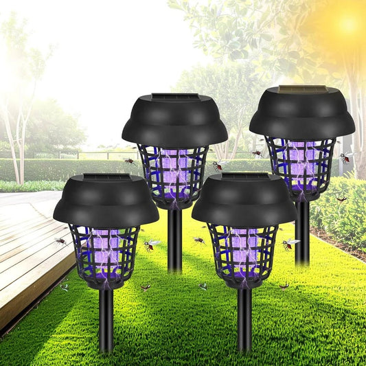 Solar Powered Mosquito Zapper Trap Light for Patio and Backyard, Pack of 4