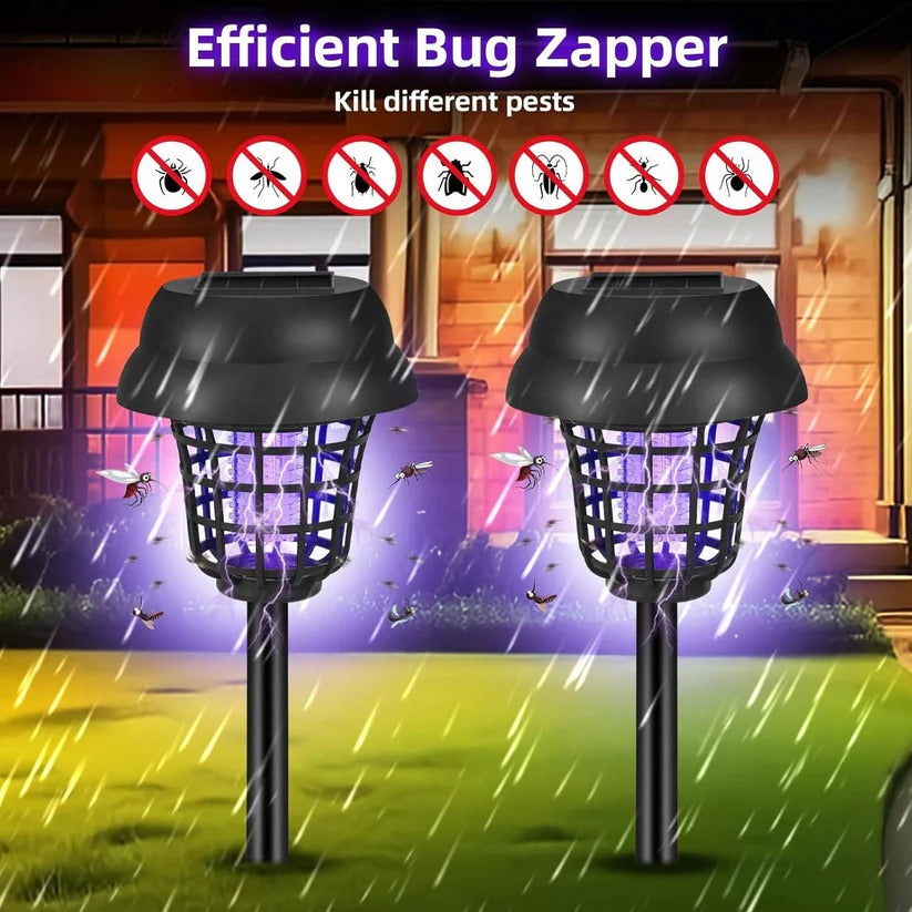 Solar Powered Mosquito Zapper Trap Light for Patio and Backyard, Pack of 4