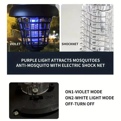 Solar Powered Mosquito Zapper Trap Light for Patio and Backyard, Pack of 4