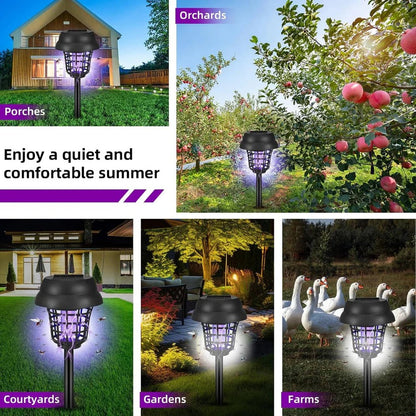 Solar Powered Mosquito Zapper Trap Light for Patio and Backyard, Pack of 4