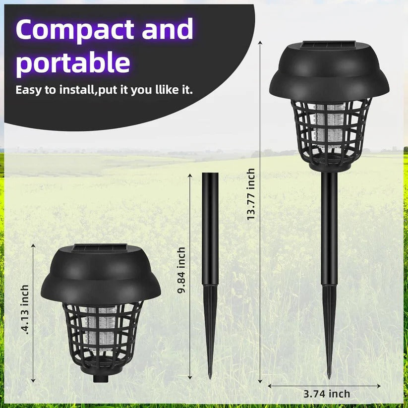 Solar Powered Mosquito Zapper Trap Light for Patio and Backyard, Pack of 4