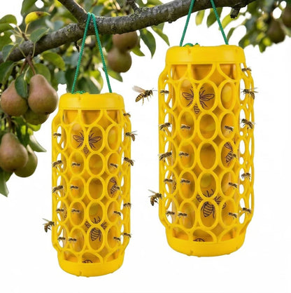 Reusable Hanging Wasp and Hornet Catcher Trap for Outdoor Garden Use, Set of 2