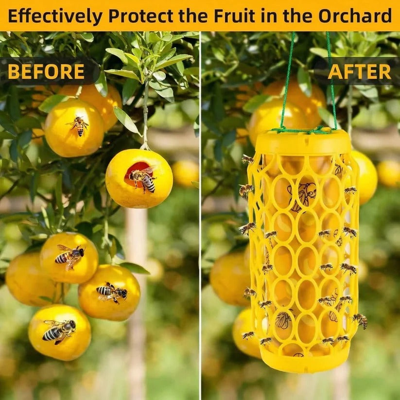 Reusable Hanging Wasp and Hornet Catcher Trap for Outdoor Garden Use, Set of 2