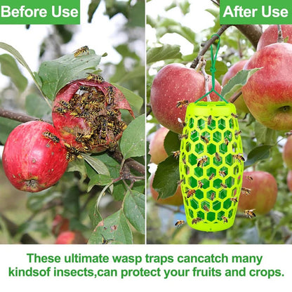 Reusable Hanging Wasp and Hornet Catcher Trap for Outdoor Garden Use, Set of 2