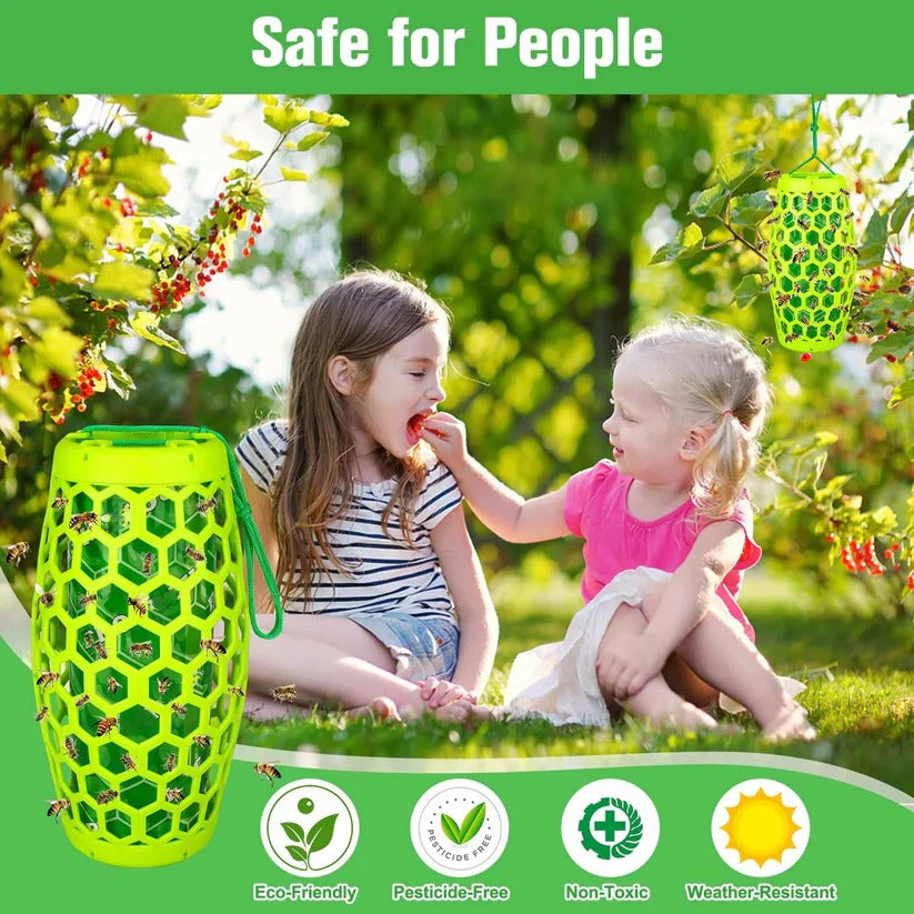 Reusable Hanging Wasp and Hornet Catcher Trap for Outdoor Garden Use, Set of 2