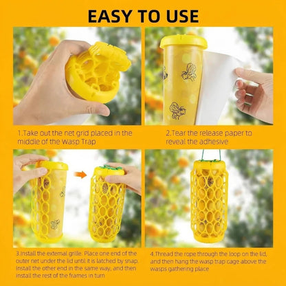 Reusable Hanging Wasp and Hornet Catcher Trap for Outdoor Garden Use, Set of 2