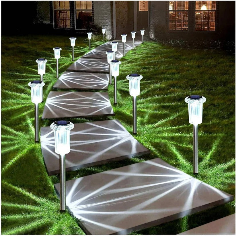 Solar Waterproof Pathway LED Lights for Garden and Driveway Use, Pack of 10
