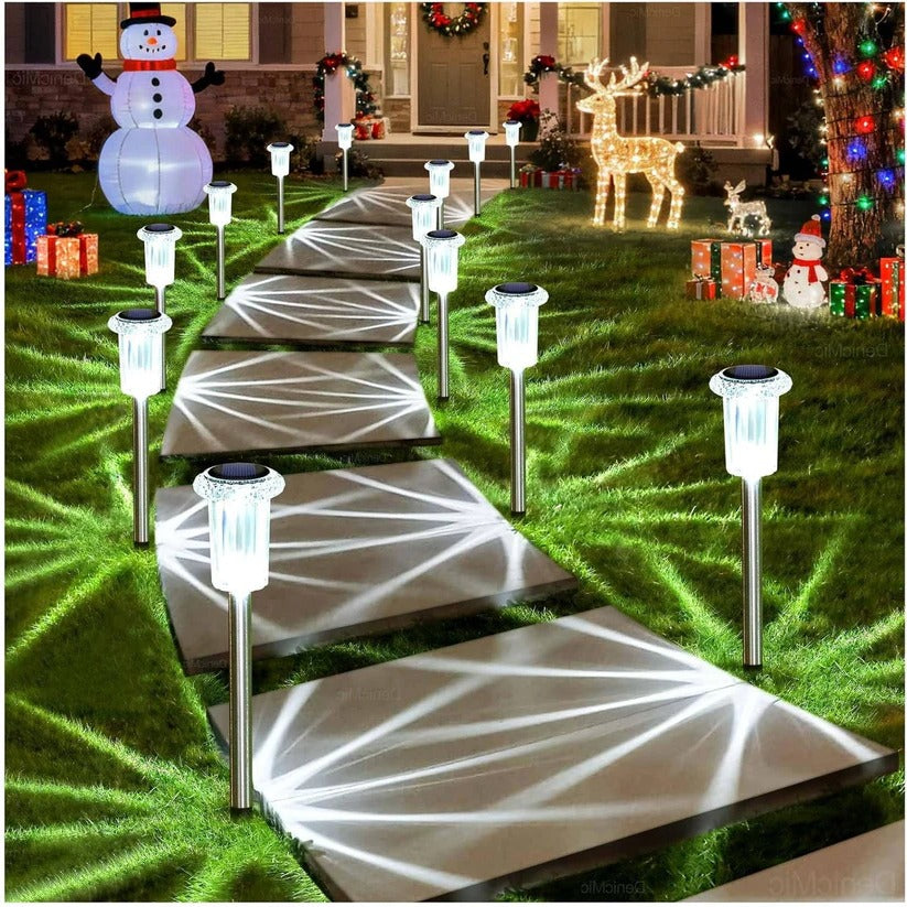 Solar Waterproof Pathway LED Lights for Garden and Driveway Use, Pack of 10