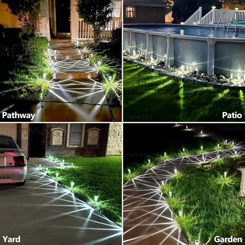 Solar Waterproof Pathway LED Lights for Garden and Driveway Use, Pack of 10