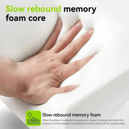 Contour Memory Foam Neck Pillow with Cooling Cover for Side Back Sleepers