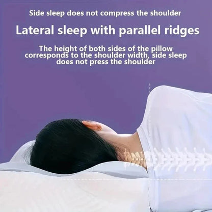 Contour Memory Foam Neck Pillow with Cooling Cover for Side Back Sleepers