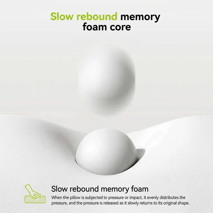 Contour Memory Foam Neck Pillow with Cooling Cover for Side Back Sleepers