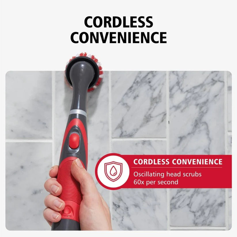 Cordless Electric Scrubber Kit for Tile Grout, Shower and Bathroom Cleaning, 18 Piece