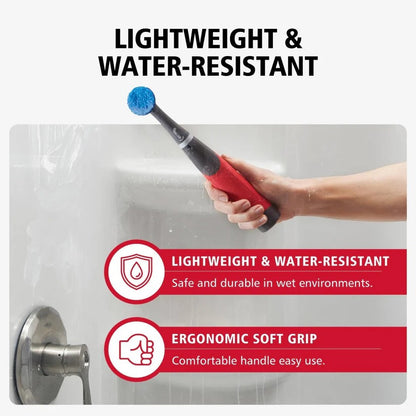 Cordless Electric Scrubber Kit for Tile Grout, Shower and Bathroom Cleaning, 18 Piece