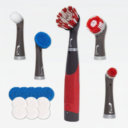 Cordless Electric Scrubber Kit for Tile Grout, Shower and Bathroom Cleaning, 18 Piece