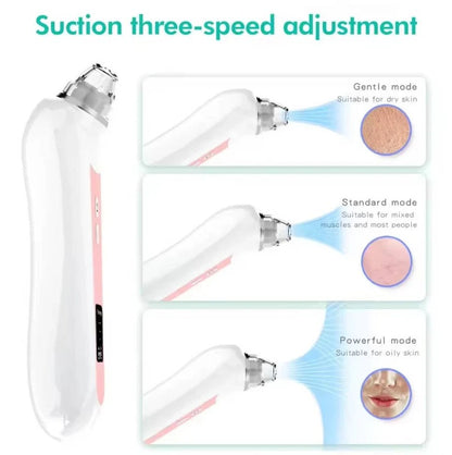 Pore Vacuum Extractor with Built-In Camera and Rechargeable Battery