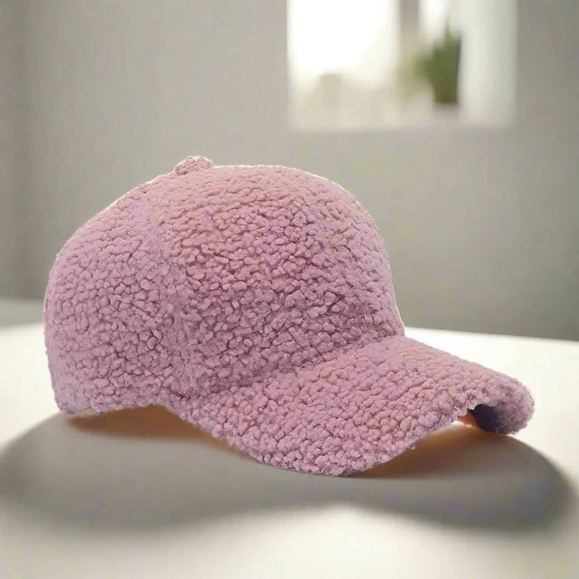 Teddy Fabric Adjustable Hat for Fall and Winter Casual Wear