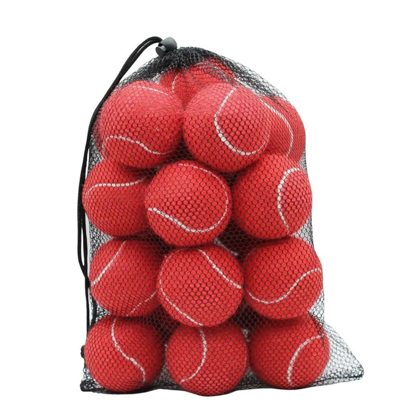 Training Tennis Ball Set with Felt Surface and Mesh Bag, Set of 20