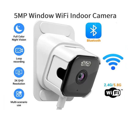 Wi Fi Window Camera with Color Night Vision and Two Way Audio