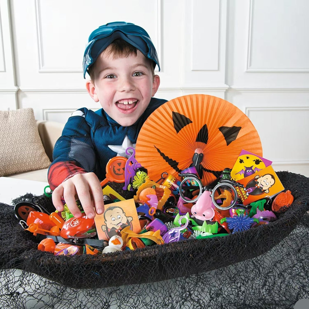 Halloween Toy and Gizmo Variety Box with 240 Pieces for Prize Bags Classrooms and Carnival Booths