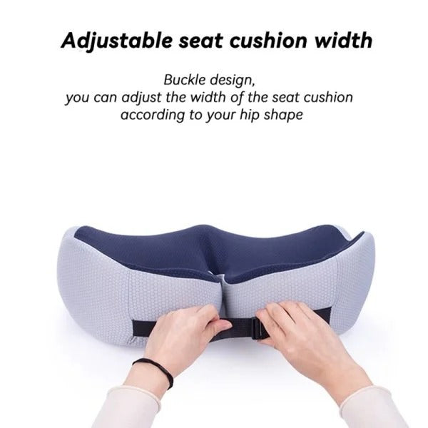 Ergonomic Seat Cushion with Adjustable Straps and Non Slip Bottom for Office Chairs and Car Seats