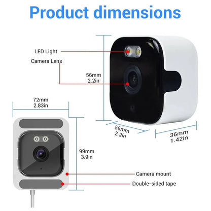 Wi Fi Window Camera with Color Night Vision and Two Way Audio