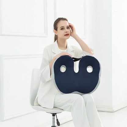 Ergonomic Seat Cushion with Adjustable Straps and Non Slip Bottom for Office Chairs and Car Seats