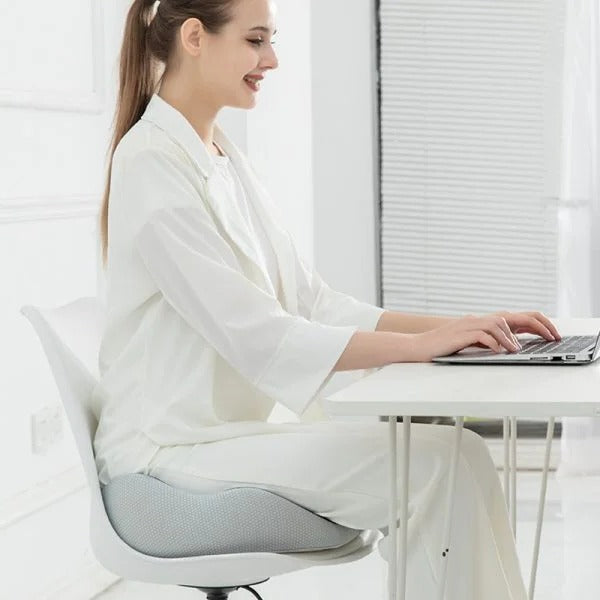 Ergonomic Seat Cushion with Adjustable Straps and Non Slip Bottom for Office Chairs and Car Seats
