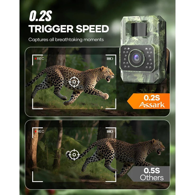 48MP Solar Powered Trail Camera with Night Vision and Wireless Connectivity