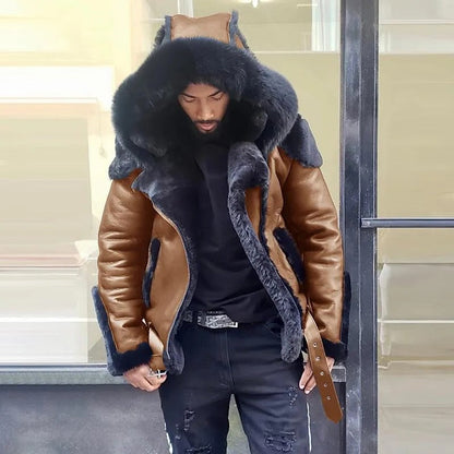 Mens Outdoor Jacket with Wind Blocking PU Material and Anti Theft Pockets for Fall Winter
