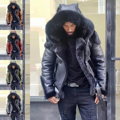 Mens Outdoor Jacket with Wind Blocking PU Material and Anti Theft Pockets for Fall Winter