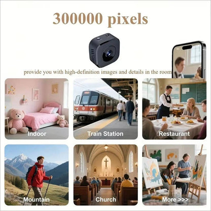 Mini 4K Wi Fi Indoor Security Camera with Night Vision and Motion Alerts