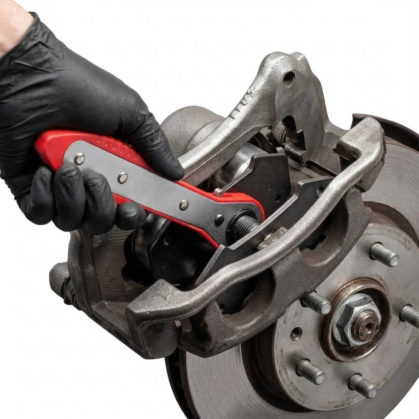 Ratchet Caliper Piston Tool for Disc Brake Service and Pad Changes