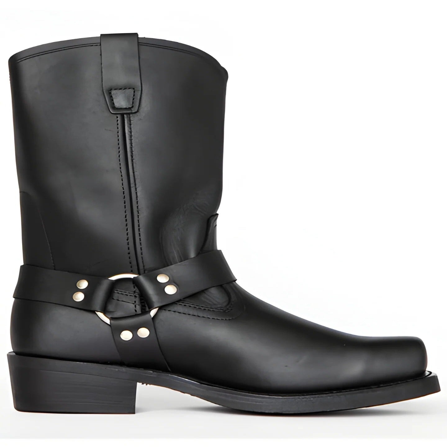 Men’s Leather Harness Boots with Non Slip Sole, 11 inch
