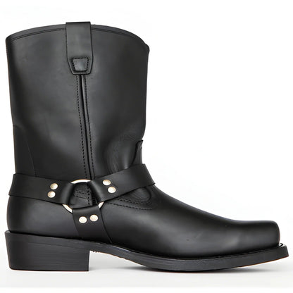 Men’s Leather Harness Boots with Non Slip Sole, 11 inch