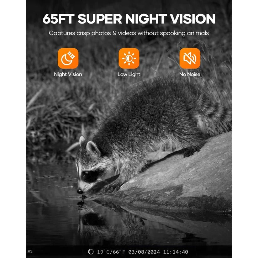 48MP Solar Powered Trail Camera with Night Vision and Wireless Connectivity