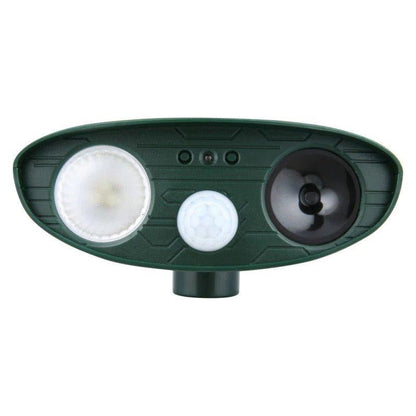 Motion Activated Ultrasonic Animal Repellent with Solar Power and Flashing Lights