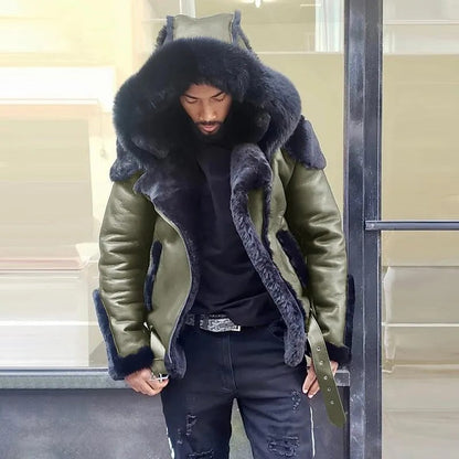 Mens Outdoor Jacket with Wind Blocking PU Material and Anti Theft Pockets for Fall Winter